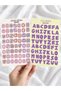 Floral Alphabet and Purple Alphabet 2-Piece Sticker Sheet Set - Notebook, Planner