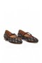 Coffee Stone Embroidered Adjustable Ankle Strap Stylish Comfortable Women's Ballerinas 666193 - 4