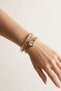 Women's Vintage Mini Gold Color Wristwatch & Gold Bracelet Set – Stylish Elegant Retro Design - 2