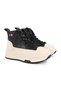 Women's Boots 336-1 Brown Beige Decorated Lace-Up High Thick Platform Sole Comfortable Daily Winter Use - 3