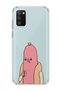 Samsung Galaxy A02S Compatible Funny Sausage Character Printed Transparent Phone Case