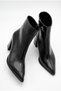 Women's Pointed Toe Thick Heeled Croco Design Zippered Boots - 3