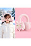 Cute Cat Ear Paw Pink Hello Kitty Patterned Teen Girls' Plush Earmuff Cat Furry Bowknot Winter Ear Warmer Hat Cold-Proof