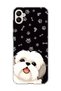 Samsung Galaxy A06 Compatible White Dog Black Paw Printed Transparent Phone Case