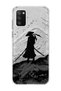 Samsung Galaxy A02S Compatible Samurai Black and White Printed Transparent Phone Case