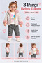Baby Girl 3 Piece Set Plush Detailed Hooded Shiny Coat Printed Top Patterned Trousers Ak1019 - 2