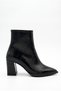 Women's Pointed Toe Thick Heeled Croco Design Zippered Boots