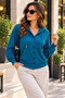 Women's Long Sleeve Relaxed Fit Strawberry Cardigan Jacket with Hood and Button Detail