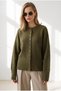 Women's Khaki Soft Buttoned Knitwear Cardigan Hrk-19000526 - 3