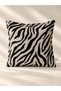 Zebra Black Throw Pillow Cover (45X45) - 2