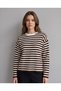 Women's Crew Neck Striped Relaxed Fit Knitwear Blouse - 3