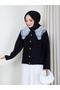 Women's Lace Baby Collar Soft Knitted Cardigan - 3