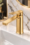 Jasper Gold Lavatory Faucet Single Handle Modern Square Design Bathroom Tap