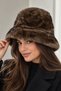 Brown Plush Heart Hat
