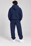 Battal Size Men's Hoodie Baggy Jogger Tracksuit Set Navy Blue - 2