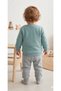 Boy's Teddy Bear Printed Hooded Tracksuit Set Casual Set - 2