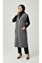 Thick Winter Vest with Front Zipper and Patterned Pockets Ezm6 - 3