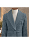 Livia bamboo embroidered family bathrobe set ecru/indigo m-l/l-xl (6 pieces) - 4