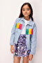 Blue Tasseled Girl's Denim Jacket with Pocket Detail - Circus