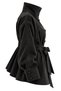 Premium Stand Collar Button Detailed Nubuck Jacket - Black - 4