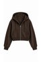 Teen Brown Burgundy Hooded Zippered Ribbed Soft Sweatshirt - 4