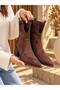 Women's Brown Suede Western Cowboy Ankle Short Boots - 7