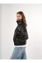 Women's High Collar Hidden Zipper Shoulder Epaulets Elastic Waist Long Sleeve Leather Jacket Cty-Abr-2923 - 2