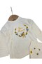 Newborn Baby Girl Bee Printed 3-Piece Bodysuit Set with Gloves and Hat - 3