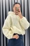 Neck Zippered Six Elastic Plush Sweatshirt - Cream Cream - 7