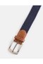 Men Navy Woven Elastic Belt - 4