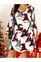 Rochie scurta, Alb/Rosu