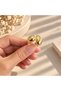 Gold Color Double Ball Detailed Adjustable Women's Ring – Modern Minimal Design