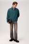 Fayed Men's Stand Collar Green Sweatshirt - 2