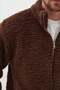 Zippered Stand Collar Double Pocket Plush Coat - 7