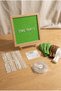 Dinosaur Birthday Decoration Mini Set Phosphor Green Felt Writing Board with Stand and Balloon Chain - 3