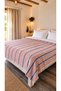 Multi-Purpose 100% Cotton Double Pike Blanket 240X220 cm Pink and Blue Striped - 2
