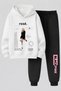 Rose from Blackpink Printed 3-Yarn Quality Sweatshirt and Sweatpants Kids' Top-Bottom Set