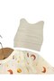 Newborn Baby Boy Planet Printed 3-Piece Bodysuit Set with Gloves and Hat - 4