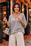 Gray Glittery Wool Blouse