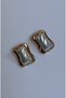 Gold Rectangular Earrings with Pearl Detail - 3