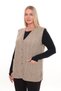 Women's Buttoned Pocketed V-Neck Hattuş Knitted Wool Women's Mother's Knitwear Winter Vest