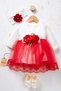 Baby Girl Floral Detailed Tulle Mevlüt Dress - with Shoes and Bandana Gift (Inner Bodysuit Included) - 4