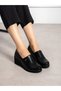 Elara Black Wedge Heeled Women's Shoes - 6
