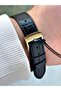 Special Design Black Color Sapphire Crystal Glass Slim Original Leather Band Men's Wristwatch 1310Qnt - 4