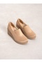 Elara Cream Suede Wedge Heeled Women's Shoes - 3
