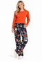 Women's 100% Cotton Long Sleeve Tropical Patterned Pajamas Set - 3