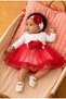 Baby Girl Floral Detailed Tulle Mevlüt Dress - with Shoes and Bandana Gift (Inner Bodysuit Included)