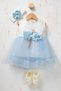 Baby Girl Floral Detailed Tulle Mevlüt Dress - with Shoes and Bandana Gift (Inner Bodysuit Included) - 5
