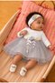 Baby Girl Floral Detailed Tulle Dress with Inner Bodysuit - Shoes and Bandana as Gift