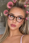 Laj Leopard and Black Frame Medium Size Popular Blue Light Protection Blue Block Clear Screen Glasses Glasses Replaceable - 4